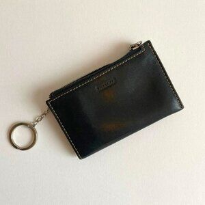 🆕 Coach Vintage Black Leather Key, Card, & Coin Wallet